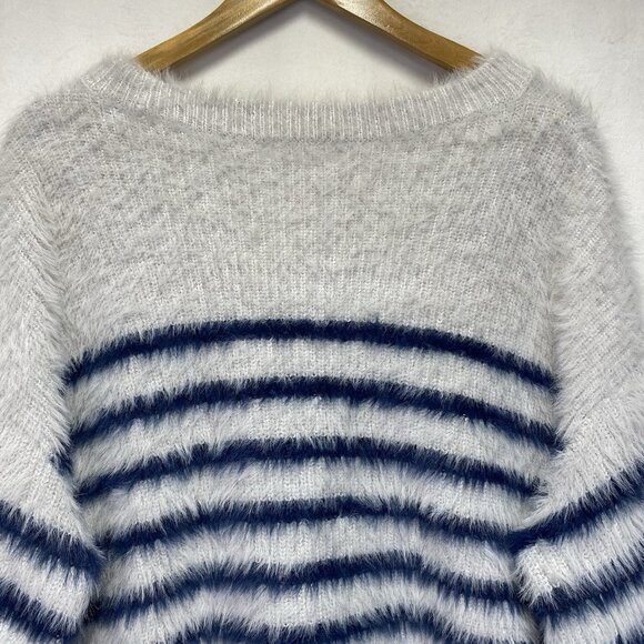 La Ligne x Target Fuzzy Yarn Striped Crewneck Sweater Women Size 1X Multicolor - Picture 8 of 11